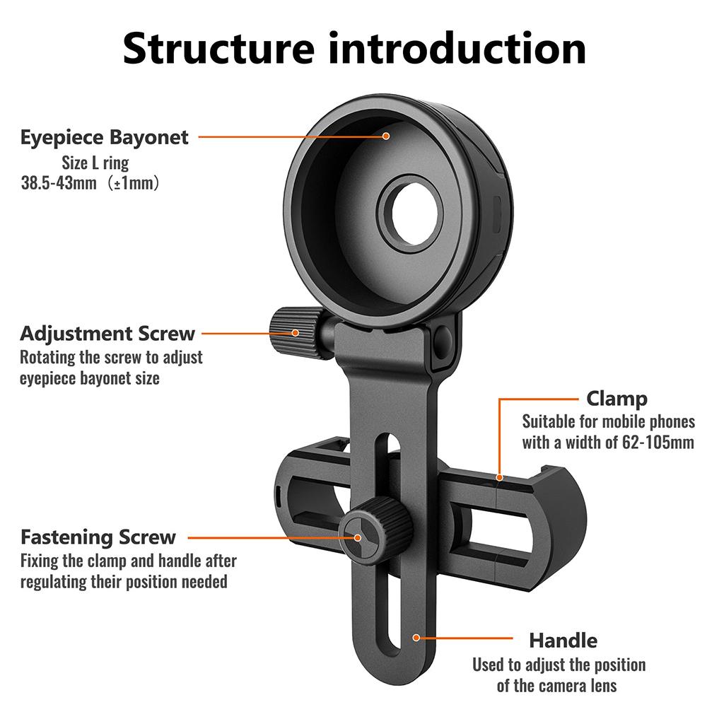 Universal Cell Phone Adapter Mount Universal Phone Clip Quick Mount Phone Holder with Adjustable Clip for Telescope