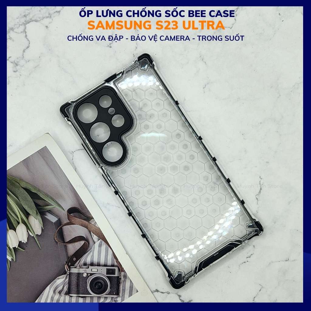 Ốp lưng s23 ultra bee case vân tổ ong chống va đập chống ố vàng bảo vệ camera phụ kiện huỳnh tân store