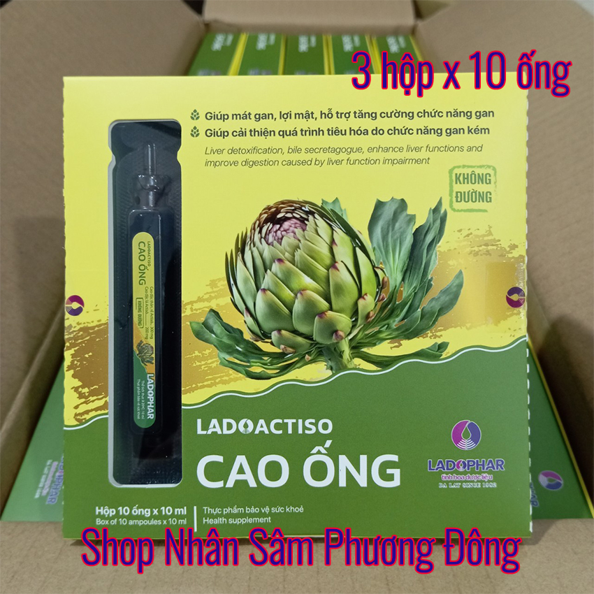 Cao Ống Atiso Không Đường Actiso mát gan giải độc - Hộp 10 ống 10ml Combo 3 hộp