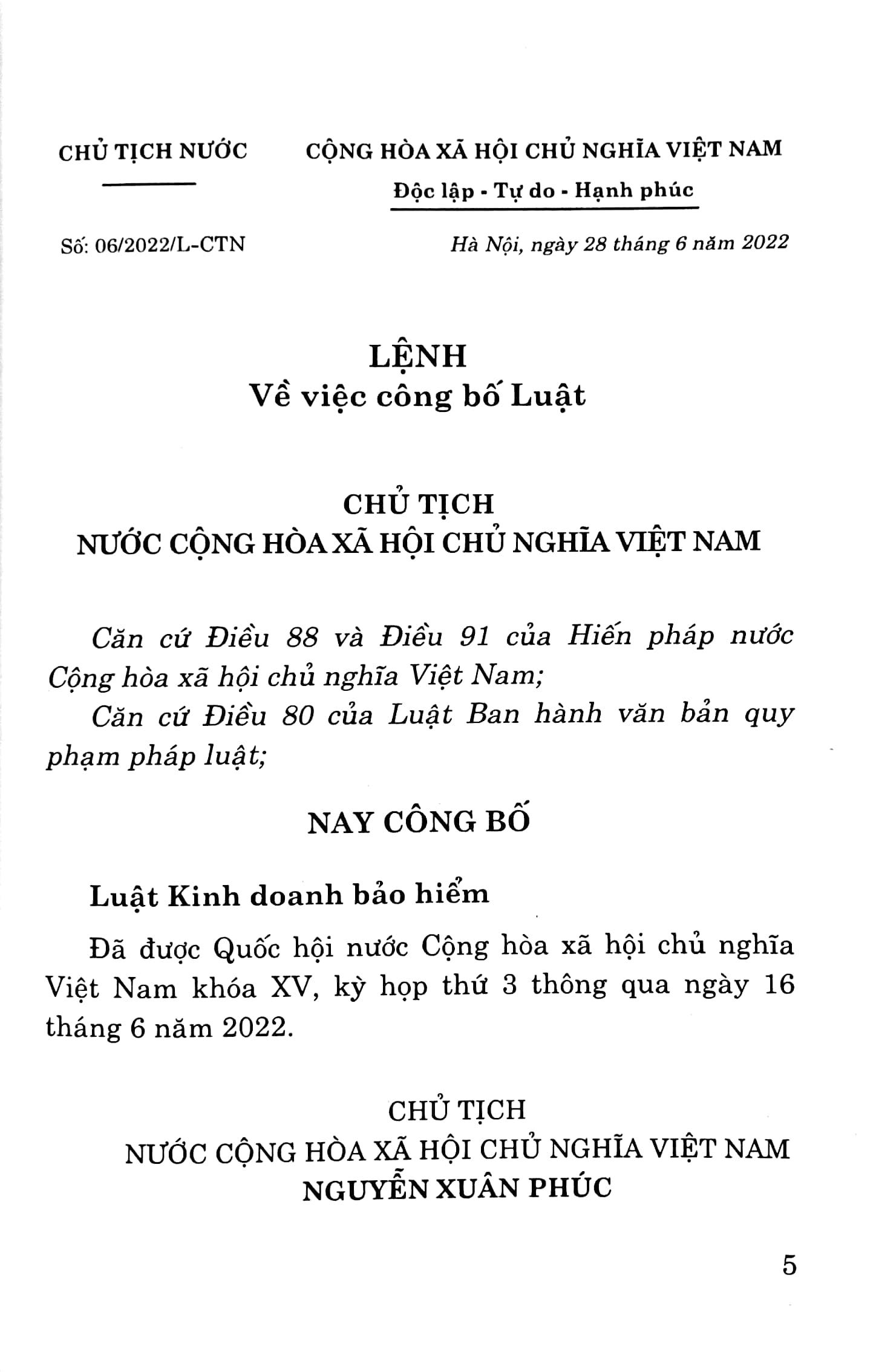 Luật Kinh Doanh Bảo Hiểm