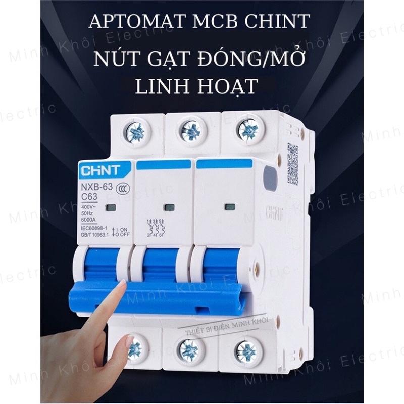 Aptomat CHINT MCB NXB-63, cầu dao chint 1P,2P,3P các loại, aptomat tép Dòng Cắt 6kA