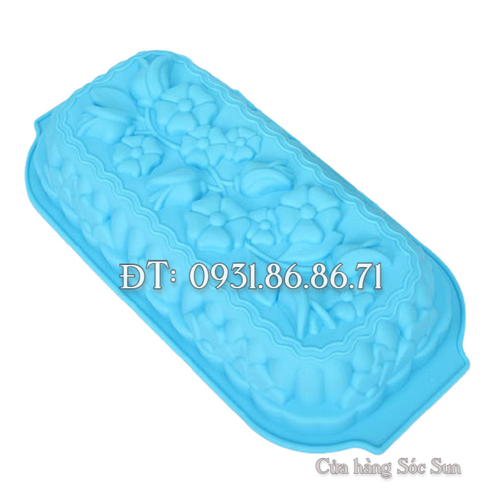 Khuôn silicon hình chữ nhật các loại hoa loại 32 cm - Mã số 1127