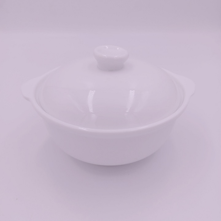 Bát 2 tai có nắp đựng súp, chưng đồ ăn dặm size 5 inch tặng kèm thìa sứ cao cấp