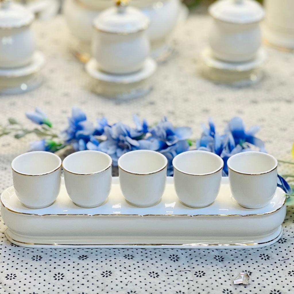 Bộ đồ thờ thần tài RỒNG VIỆT, Bộ đồ sứ men đá trắng cao cấp, sang trọng