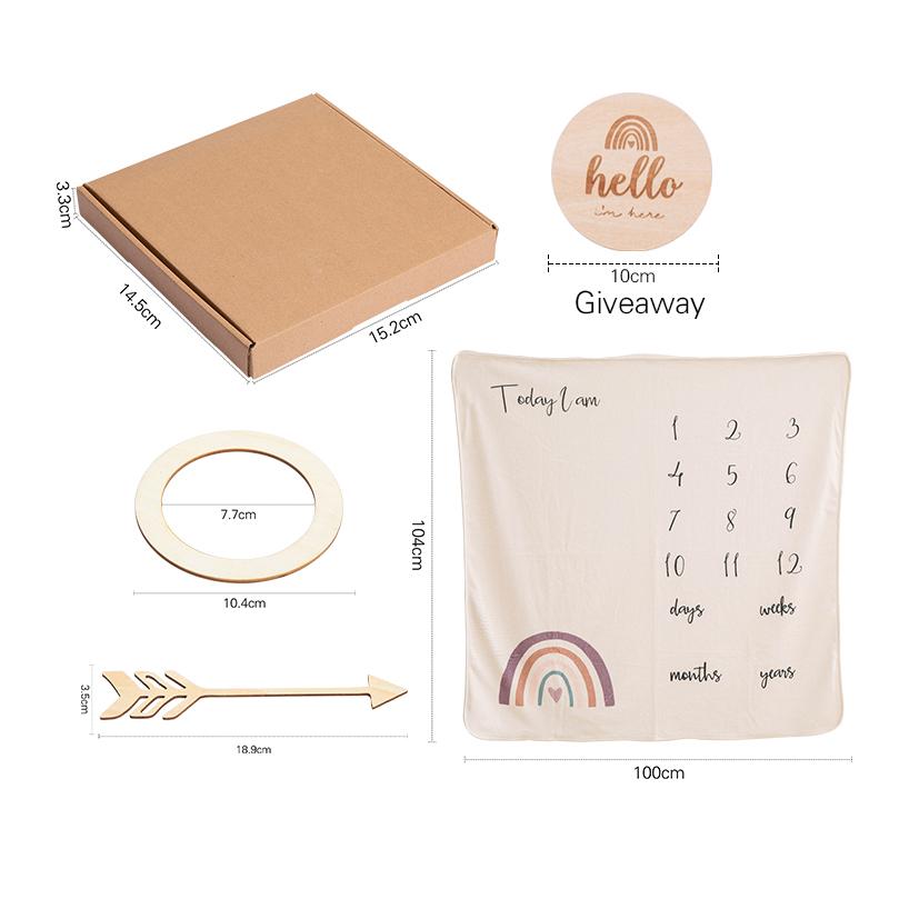 4 Cái/bộ Sơ Sinh Cột Mốc Dép Nỉ Chăn Cho Bé Hàng Tháng Ghi Tăng Trưởng Đạo Cụ Chụp Ảnh Sáng Tạo Nền Vải