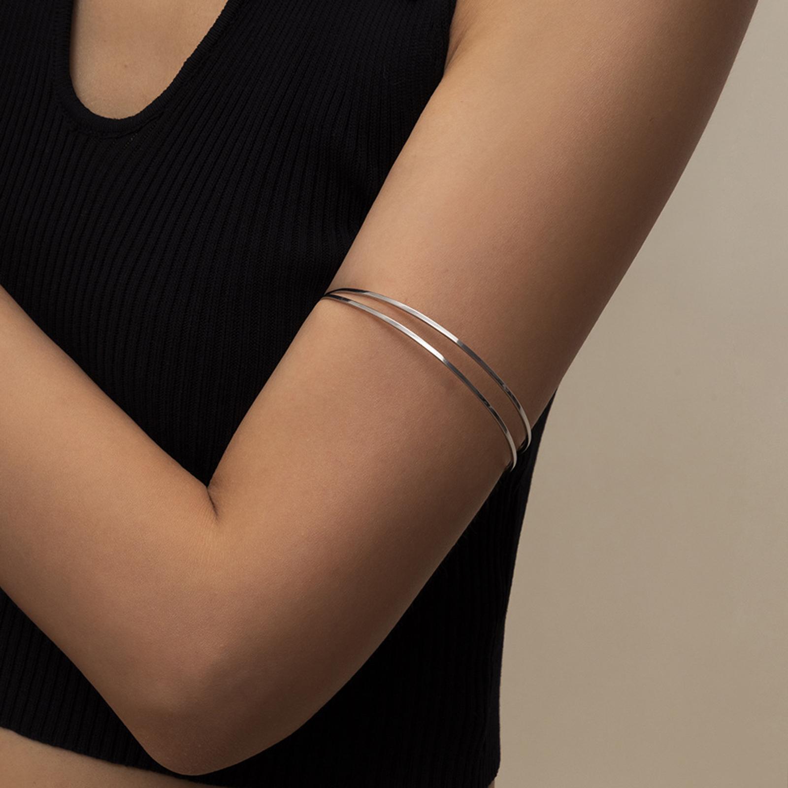 Women Arm Bracelet Metal Armlet Upper Arm Cuff for Graduation Summer Wedding