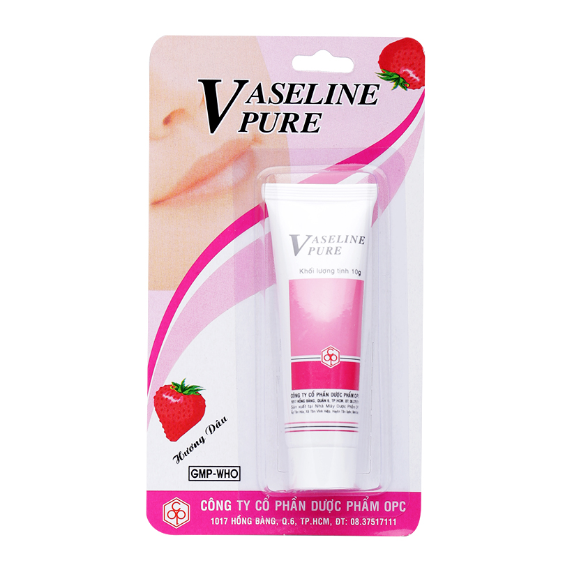 Tuýp dưỡng ẩm hương dâu Vaseline Pure (10g)