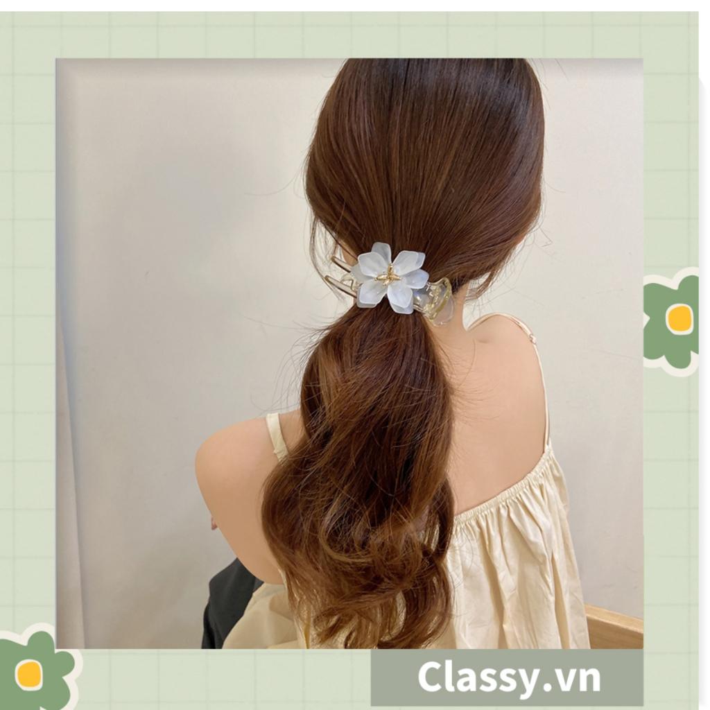 Kẹp càng cua, kẹp tóc Classy cỡ nhỏ, kẹp đính hoa sang trọng PK1615