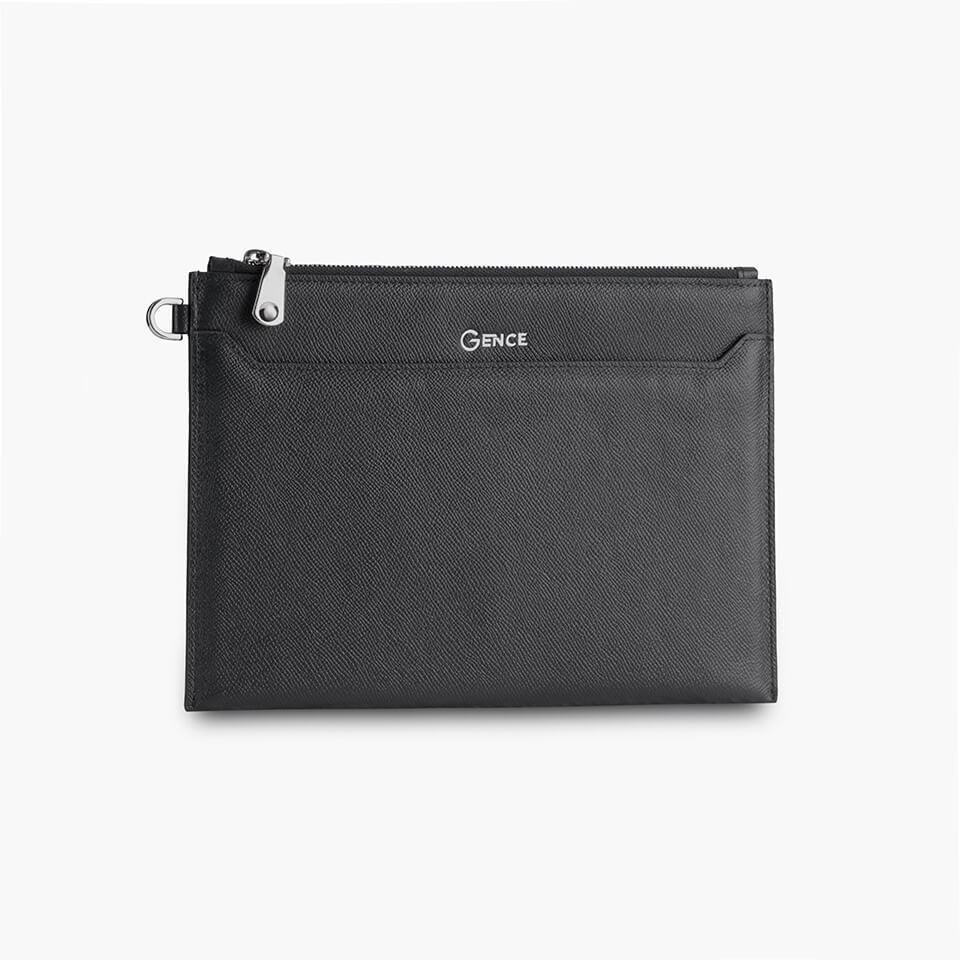 Clutch Cầm Tay Nam Ví Da Công Sở GENCE HT18 Chất Liệu Da Bò Cao Cấp Màu Đen