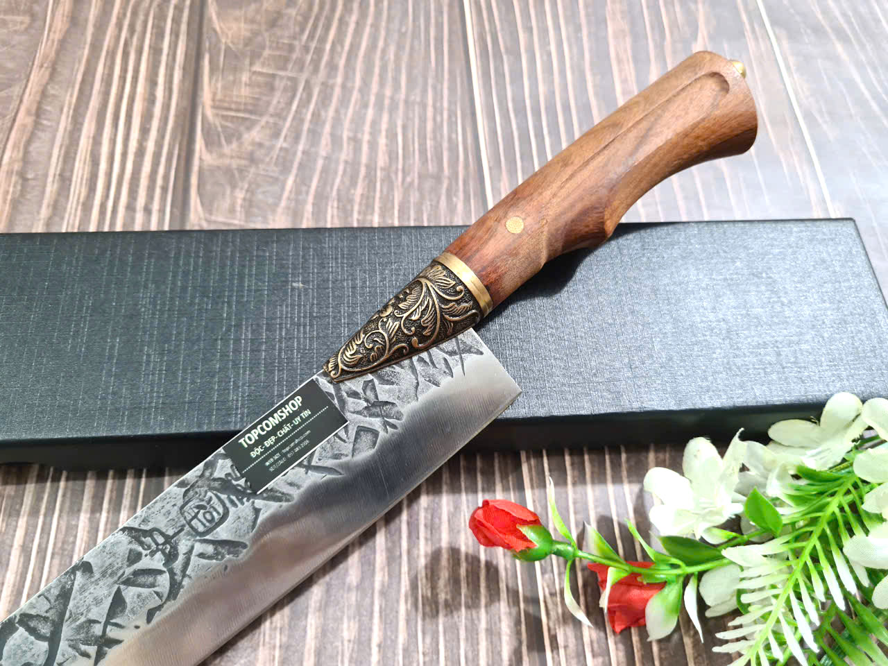 DAO BẾP - DAO THÁI HOA VĂN KHÂU ĐỒNG MÃ A5 DT157 NT topcomshop vn