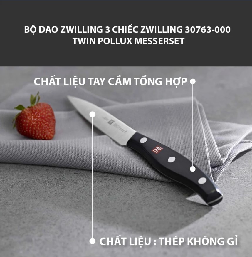 Bộ dao Twin Grip 3 món ZWILLING 38738-000 - Hàng chính hãng 