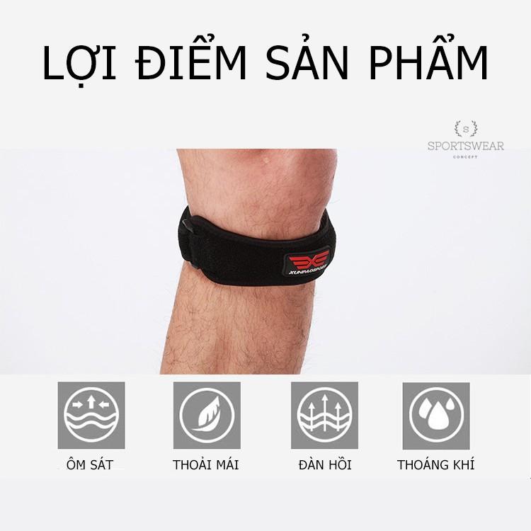 Đai đeo đầu gối tập gym thể thao bảo vệ khớp gối chân v3 Sportswear Concept giảm chấn thương thoải mái đàn hồi