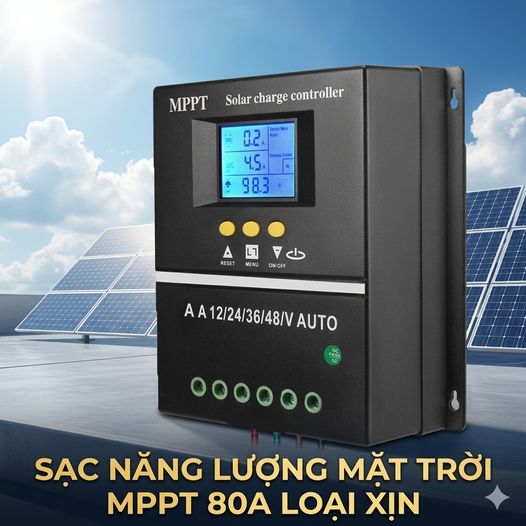 Máy Sạc Pin Mặt Trời MPPT 80A Thông Minh - Giải Pháp Tiết Kiệm Điện, Tự Động Bảo Vệ Hệ Thống 24/7