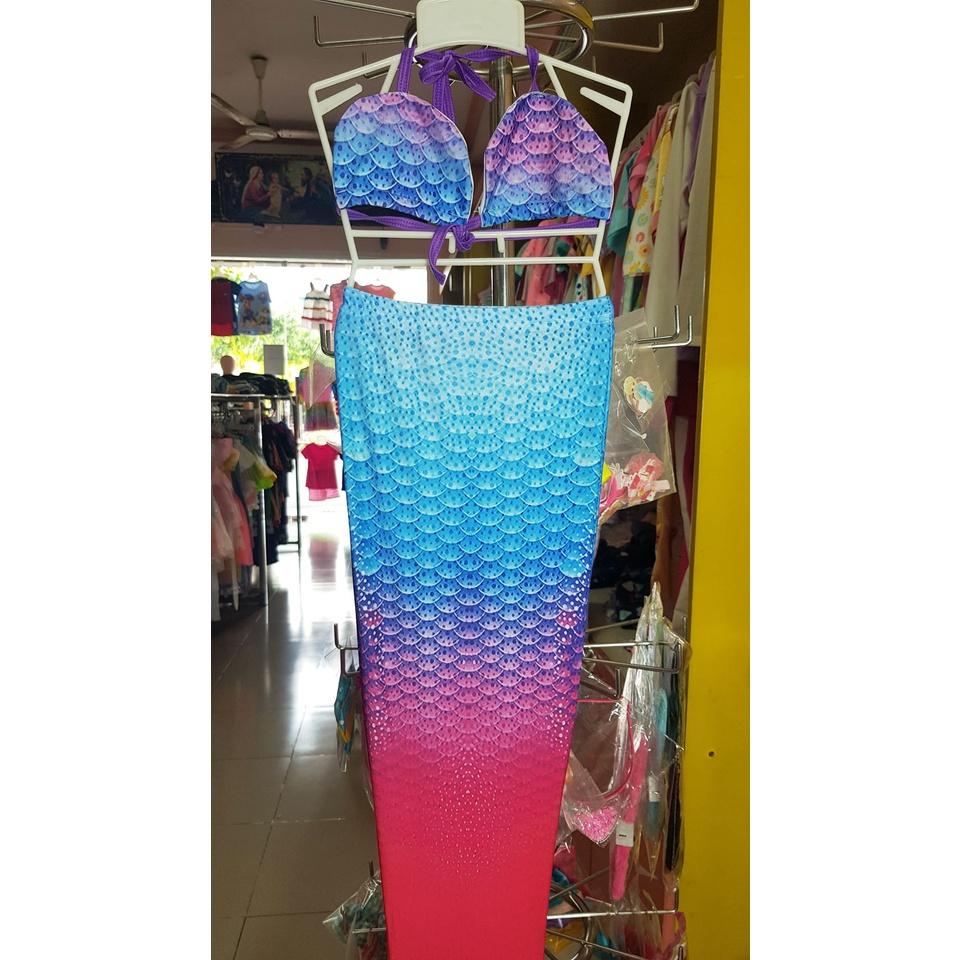 Bộ đồ bơi bikini 3 mảnh nàng tiên cá ariel siêu dễ thương cho bé gái