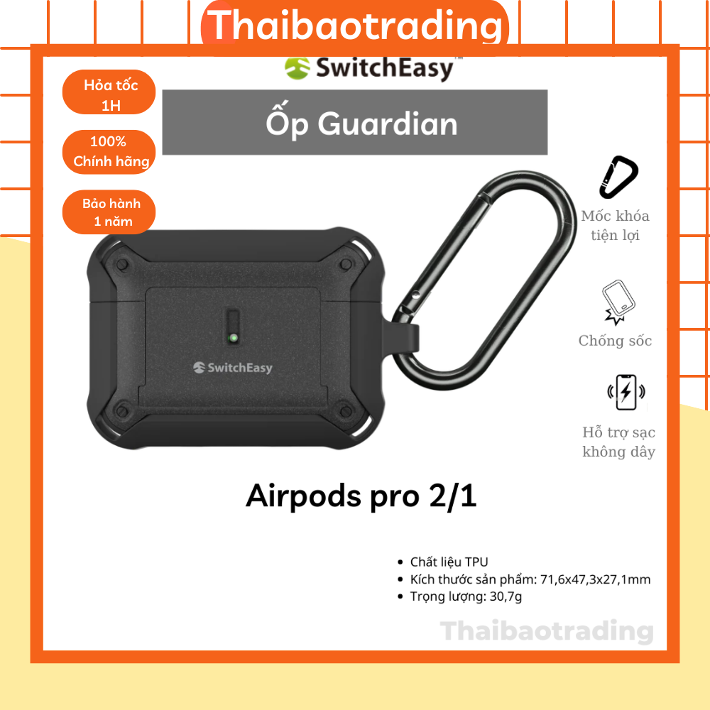 Ốp Switch easy Gaurdian cho airpods pro 2/1 - Hàng chính hãng