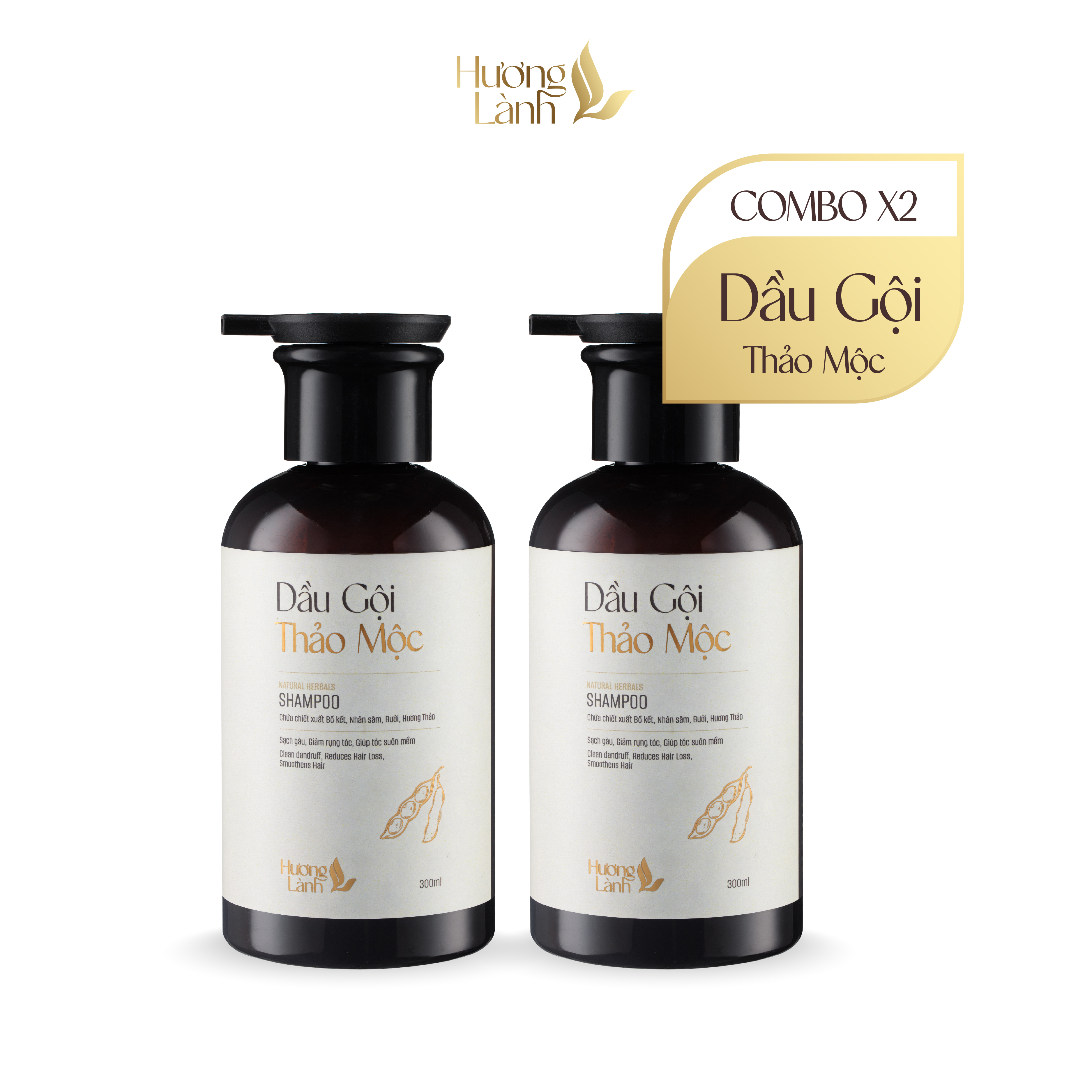 COMBO 2 chai Dầu gội Thảo mộc Hương Lành