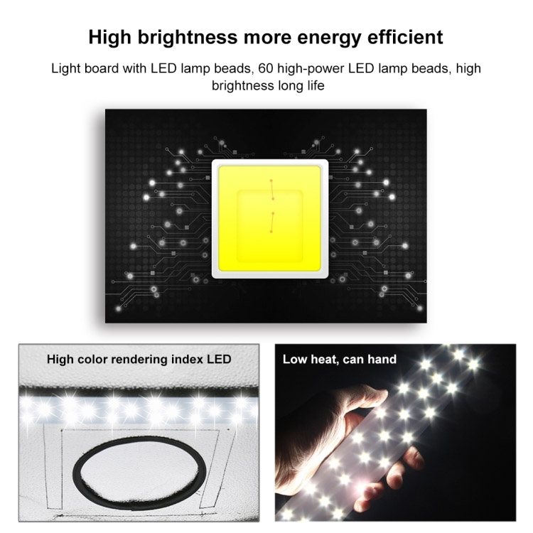 Hộp chụp sản phẩm studio chuyên nghiệp gấp gọn kèm đèn LED 40cm x 40 cm x 40cm Promax Puluz PU5040EU