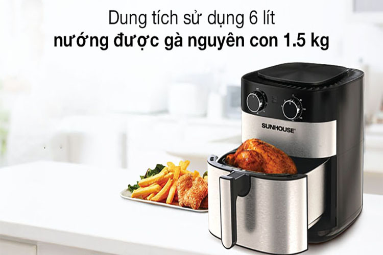 Nồi Chiên Không Dầu Sunhouse SHD4026 (6 lít) - Hàng Chính Hãng