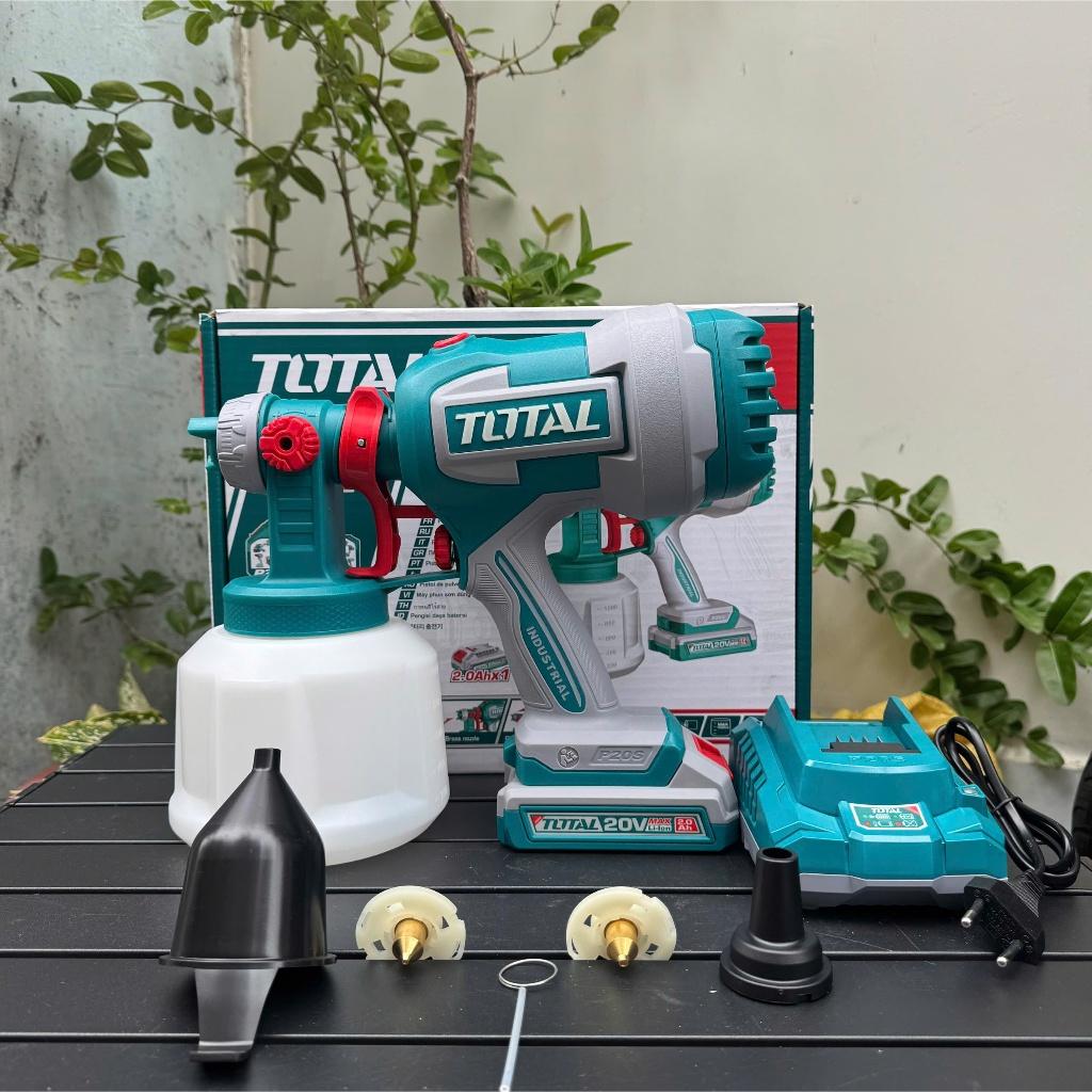MÁY PHUN SƠN KHÔNG CHỔI THAN DÙNG PIN 20V 2BAR TOTAL TSGLI20042 - HÀNG CHÍNH HÃNG