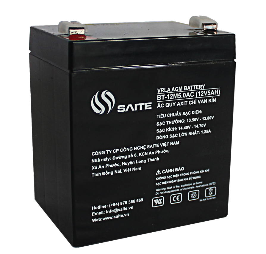 Ắc Quy SAITE BT-12M5.0AC 12V 5AH - Hàng chính hãng