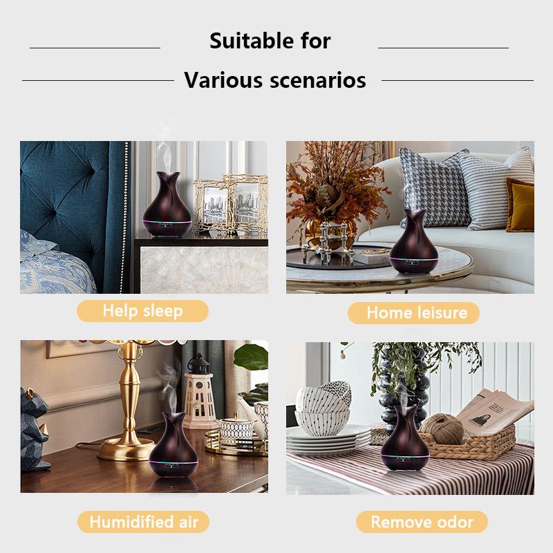 Mới 550Ml Tinh Máy Khuếch Tán Tinh Dầu Siêu Âm Thanh USB Máy Tạo Độ Ẩm Không Khí Có Đèn LED 7 Màu Đèn Điều Khiển Từ Xa Văn Phòng Nhà difusor