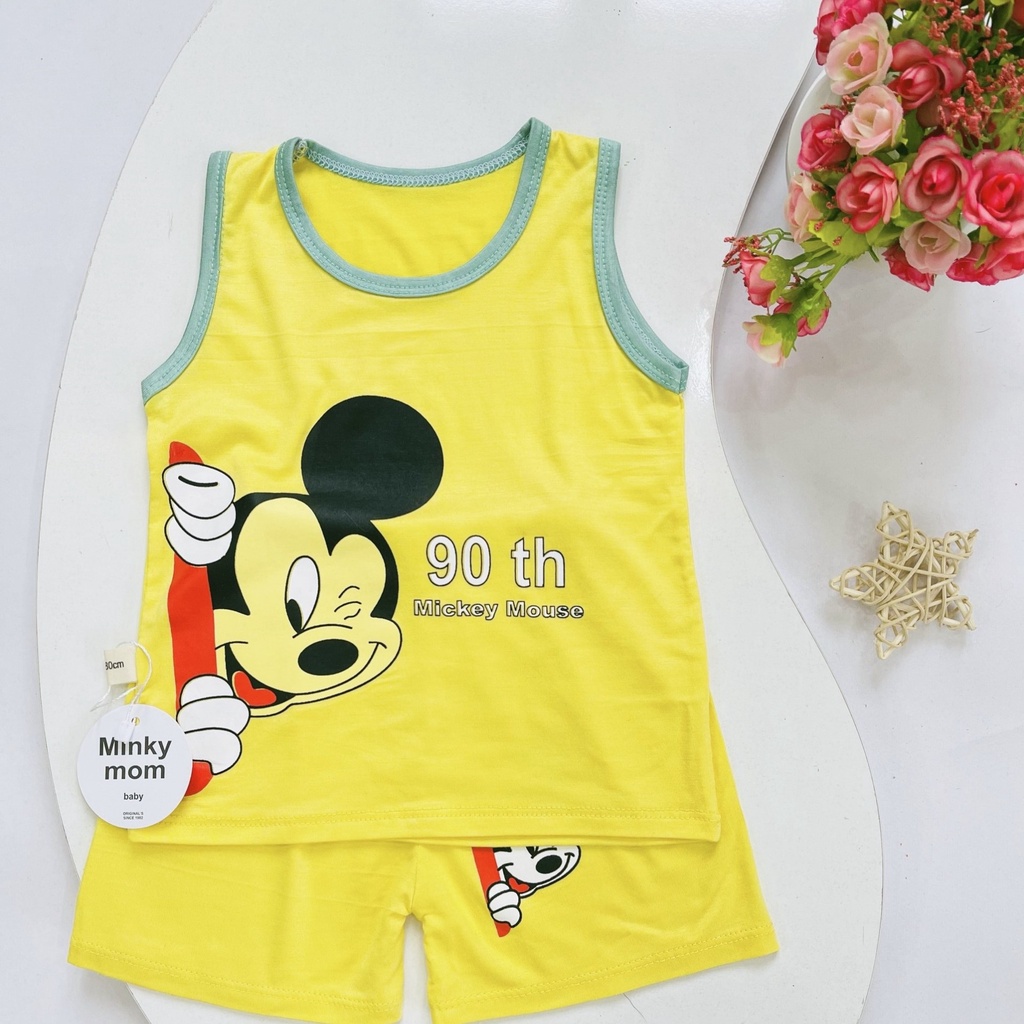Quần áo ba lỗ cho bé trai, bé gái Minky mom thun lạnh 4 chiều