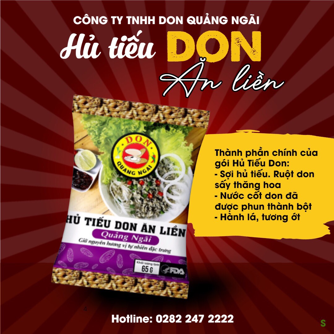 2 GÓI HỦ TIẾU DON ĂN LIỀN - ĐẶC SẢN QUẢNG NGÃI