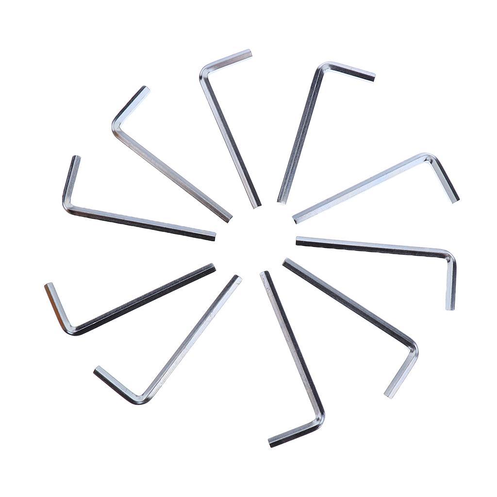 5x10 Pieces Sturdy 4mm Hexagonal Inline Roller Skate L-shape Wrench Hex Tool