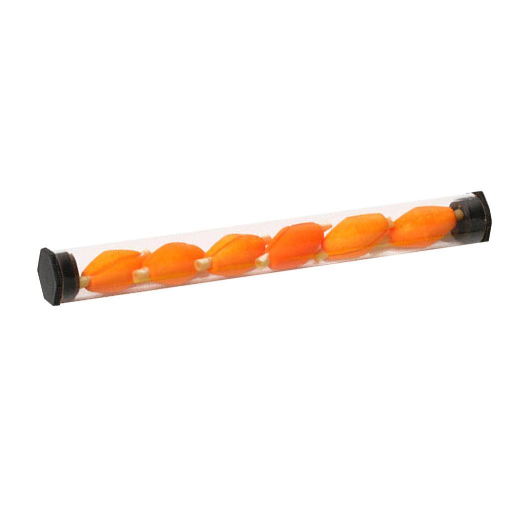 2x6Pcs Tube Float Foam Strike Indicator for Fly Fishing Orange Plastic Tube