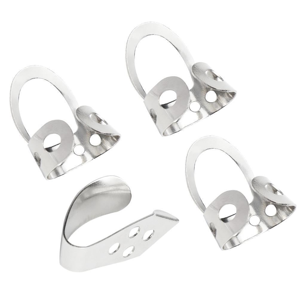 3X 4Pcs Finger Thumb Picks Metal for Banjo Ukulele Guitar Picks Plectrums