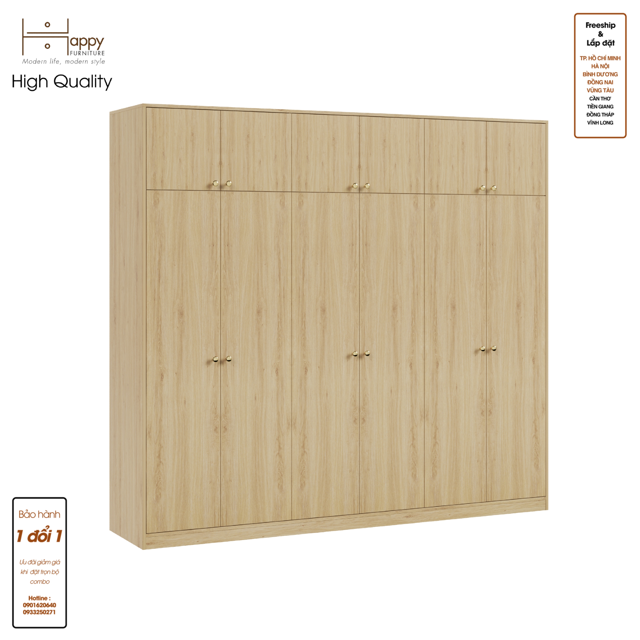 [Happy Home Furniture] ELEGANT, Tủ quần áo 2 ngăn kéo 2m4x2m2 , 240cm x 54cm x 220cm ( DxRxC), TCM_043