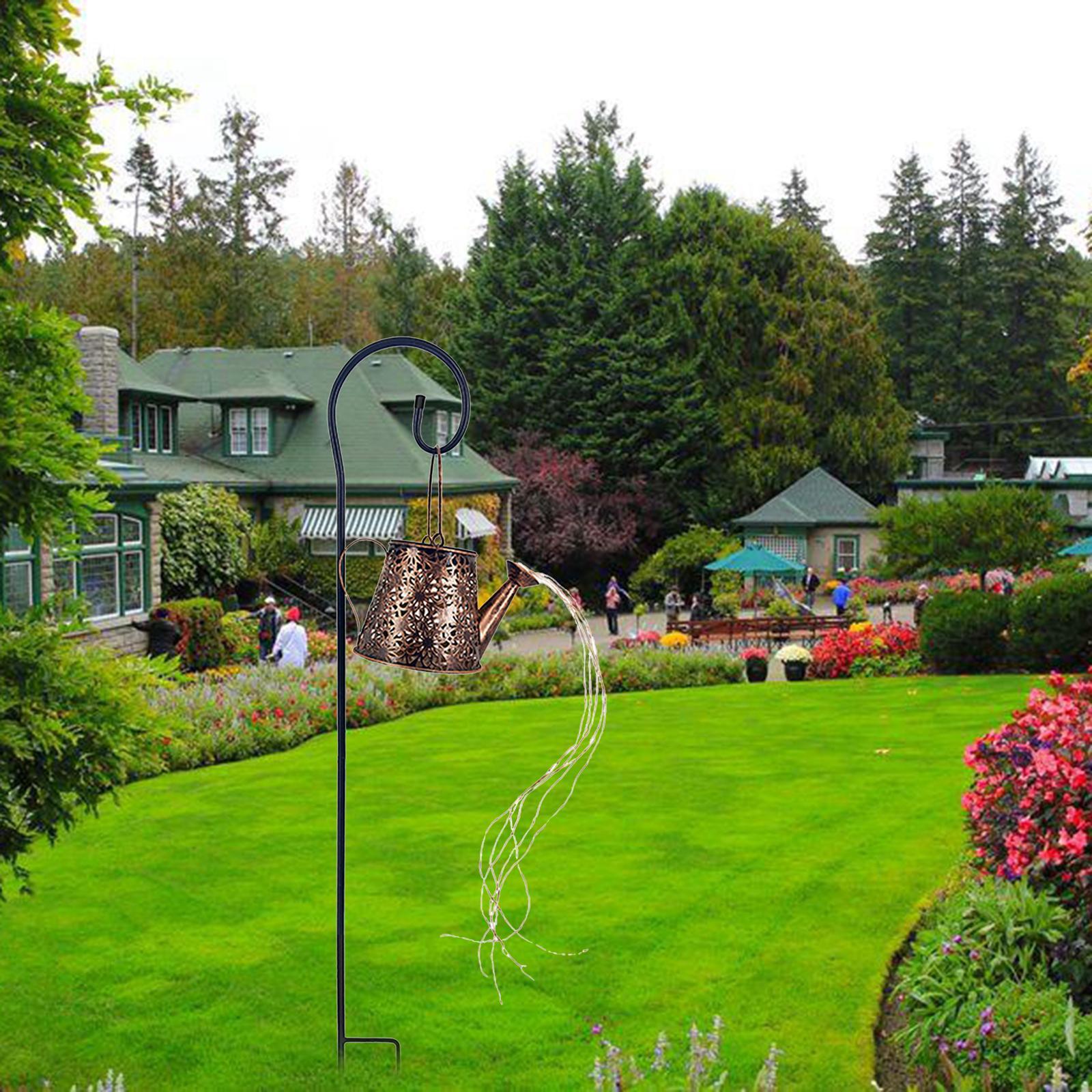 LED Watering Can Solar Power  Lamp Waterproof Decor Outdoor