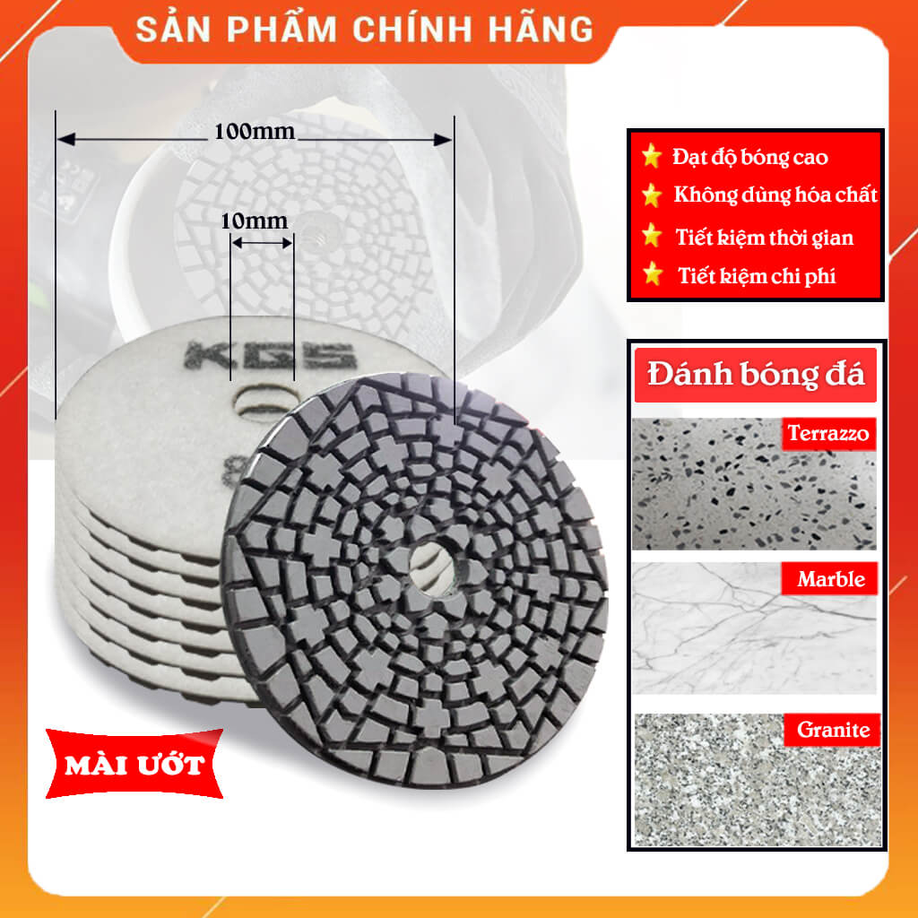 Đĩa đánh bóng đá Marble, Granite KGS Speedline ME, đạt bóng gương tự nhiên cao nhất, không sử dụng hóa chất, mài khô