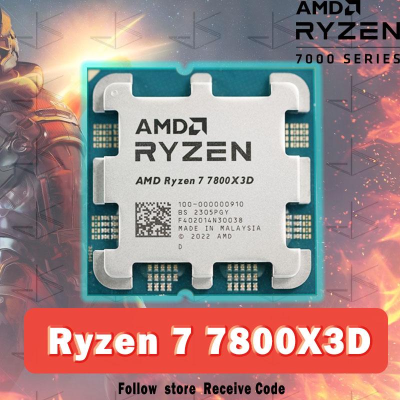 Mới AMD Ryzen 7 7800X3D R7 7800X3D 4.2 GHz 8 Nhân 16 Luồng 5NM 96M 100-100000910 Ổ Cắm AM5 Không Quạt