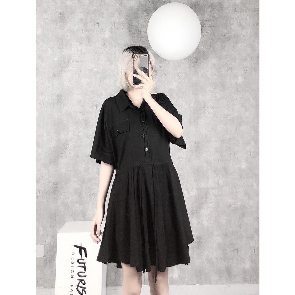 Váy Xòe Ngắn Mix Túi Siêu Xinh, Đen Phối Túi Cute V218 FuturistiX