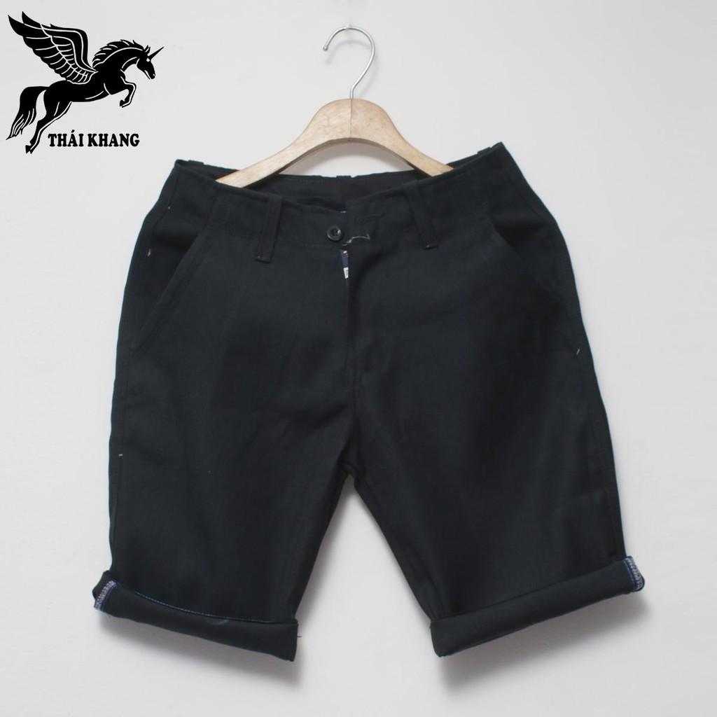 Quần short kaki nam vải đẹp cotton dày mặc mát loại quần short dây kéo