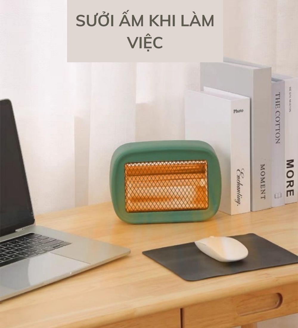 Đèn Sưởi Sấy Mini Để Bàn Làm Việc Phòng Ngủ- An Toàn- Nhỏ Gọn- Tiện Lợi -Led Tiết Kiệm Điện- Không Gây Tiếng Ồn -Hàng Chính Hãng MINIIN