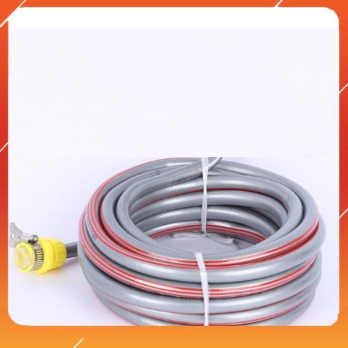 Bộ dây vòi xịt nước rửa xe,tưới cây .tăng áp 3 lần,loại 3m,5m 206701 đầu đồng,cút nối nhựa vàng+ tặng mở chai
