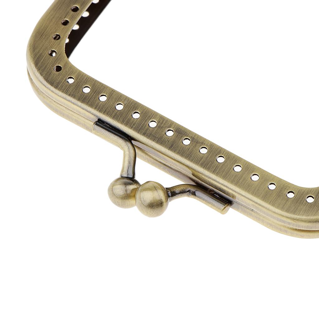 Squared Clutch Purse Frame Kiss Clasp Lock Handle DIY Bag Accessories 8.5cm