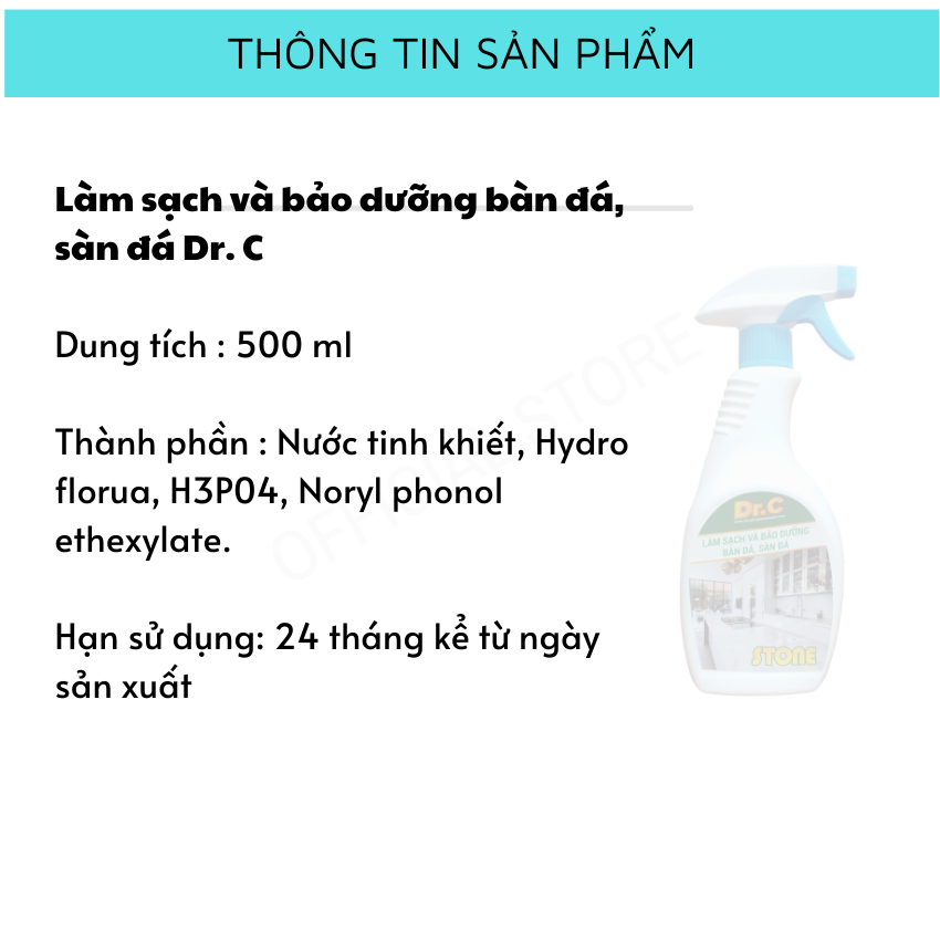 DUNG DỊCH LÀM SẠCH VÀ BẢO DƯỠNG SÀN ĐÁ Dr.C Stone CHÍNH HÃNG