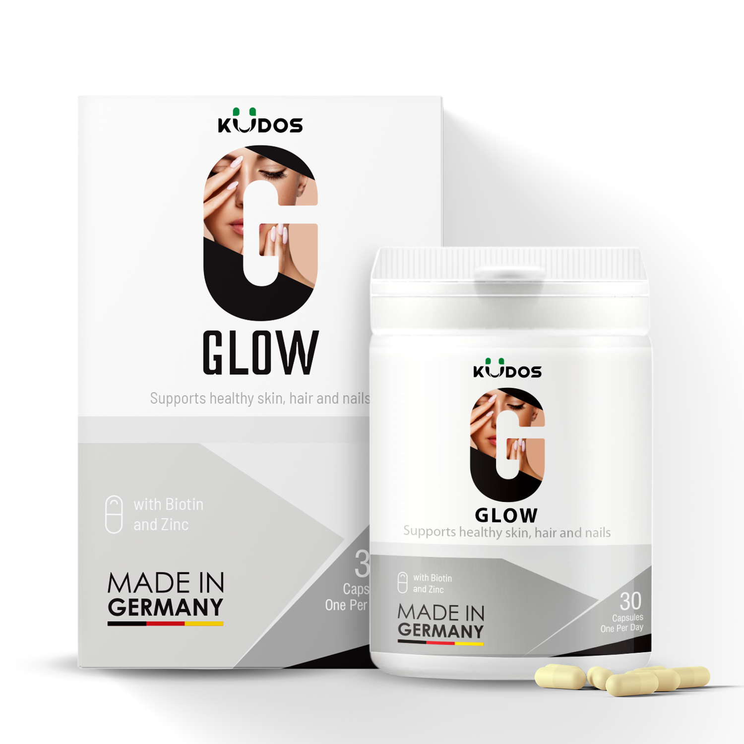 Viên Nang Làm Đẹp Da, Móng, Tóc KUDOS GLOW (Hộp 30 Viên)