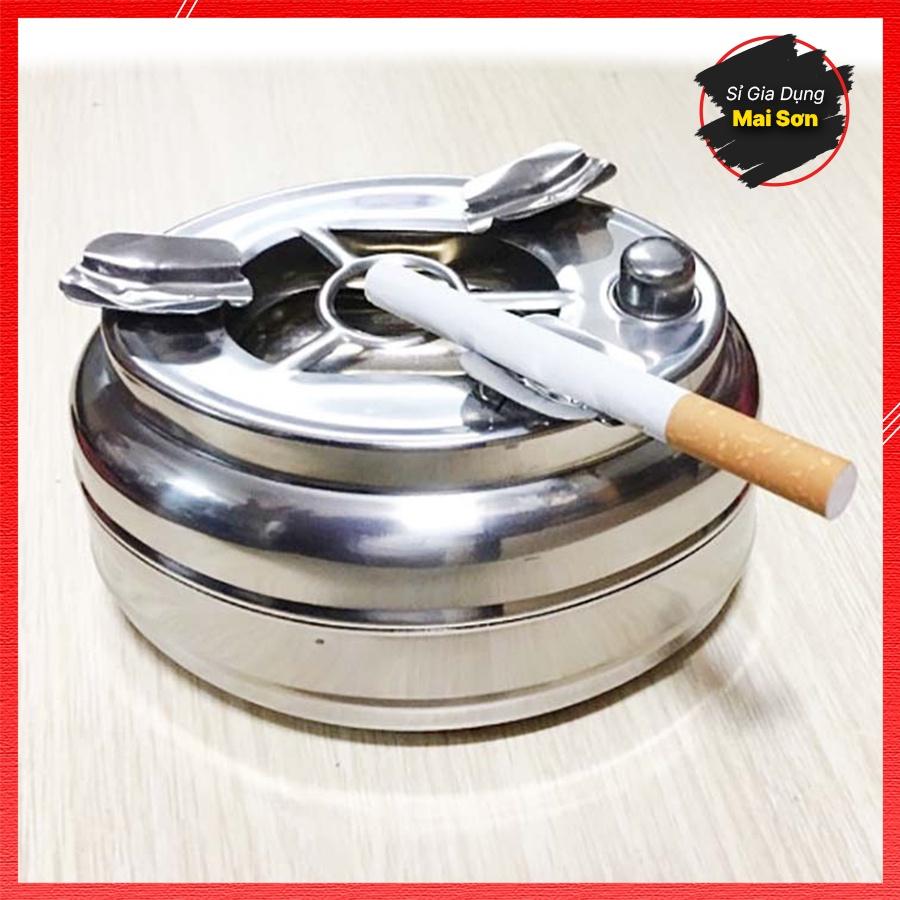 Gạt Tàn Thuốc Inox Đẹp Chất Liệu Inox Tiện Dụng Siêu Bên Kích Thước 11,5 x 9 x 6 Cm