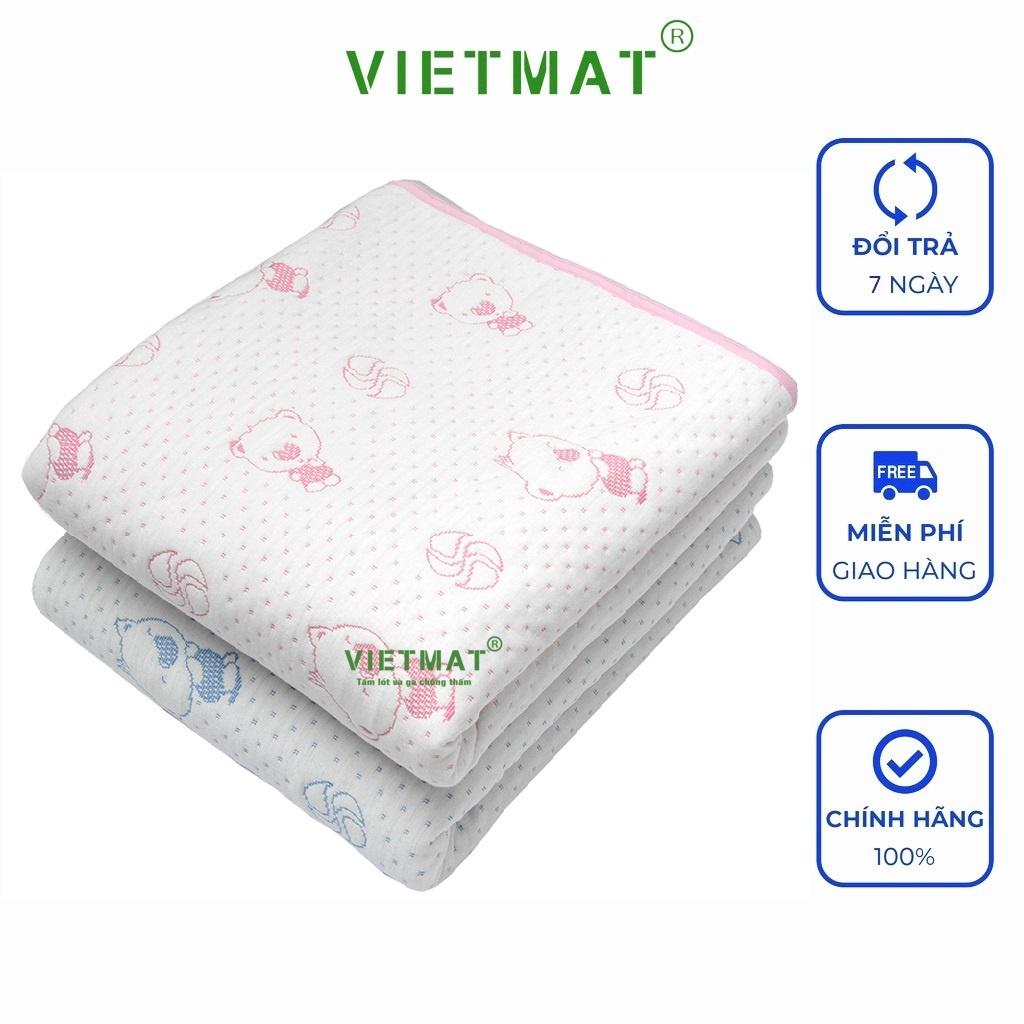 Size 70x100cm tấm lót chống thấm cho bé Vietmat mềm êm, thoáng mát, không nóng bí lưng giặt máy, dùng mấy sấy lâu bền