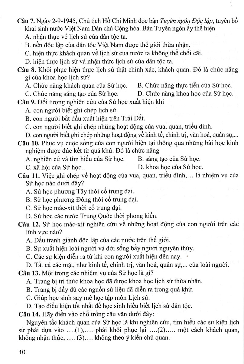 Sách tham khảo- Hướng Dẫn Trả Lời Câu Hỏi Tự Luận Và Trắc Nghiệm Lịch Sử 10 _HA