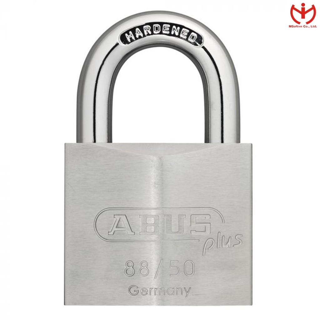 Ô khóa ABUS 88/50 Plus thân đồng rộng 50mm bọc Crom lõi lá 3 chìa vuông - MSOFT