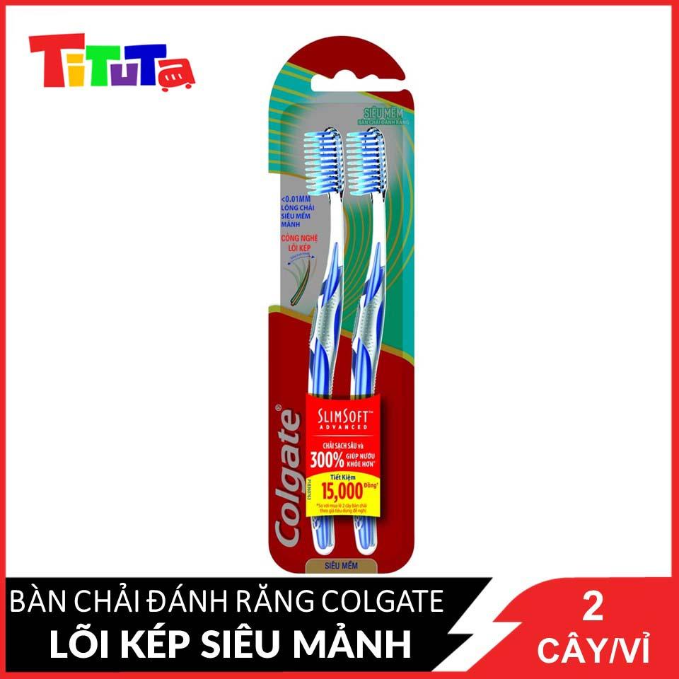 Bộ Đôi Bàn Chải Đánh Răng Colgate Slimsoft Advanced Siêu Mềm Mảnh