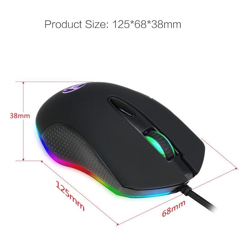 ROGTZ Chuột LED Gaming RGB 200-4800 DPI S500 - Hàng Nhập Khẩu