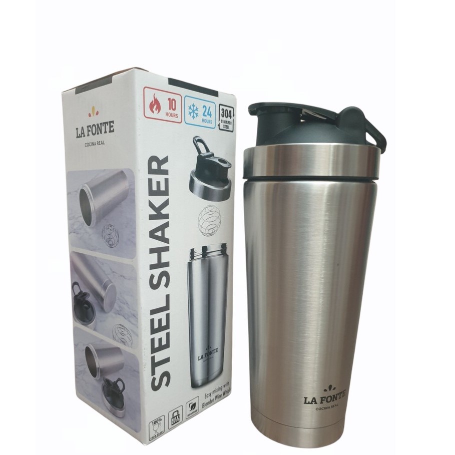 BÌNH LẮC GIỮ NHIỆT SHAKER INOX 750ML LA FONTE - 001755