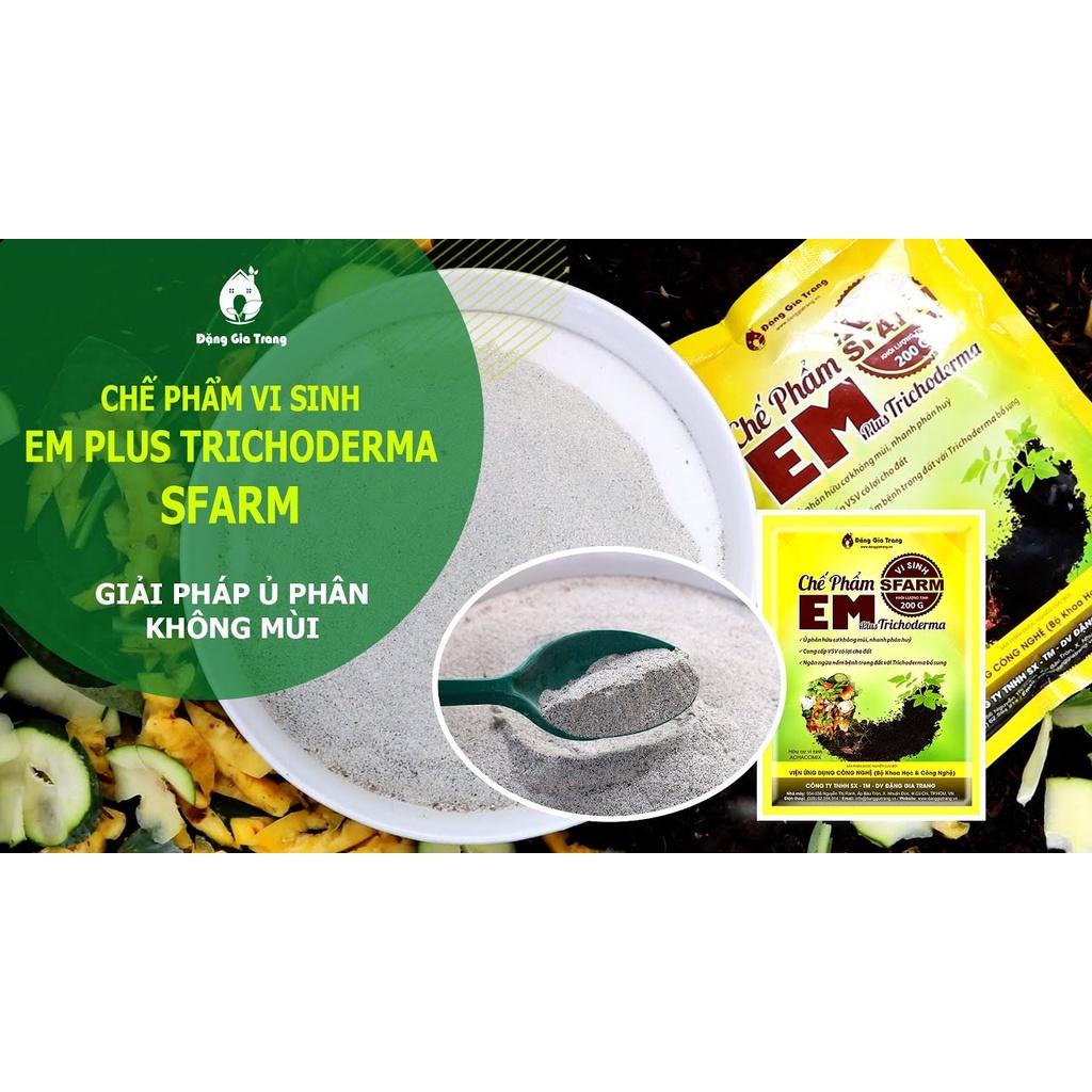 Chế Phẩm EM Plus Trichoderma Sfarm 200G dùng ủ phân không mùi