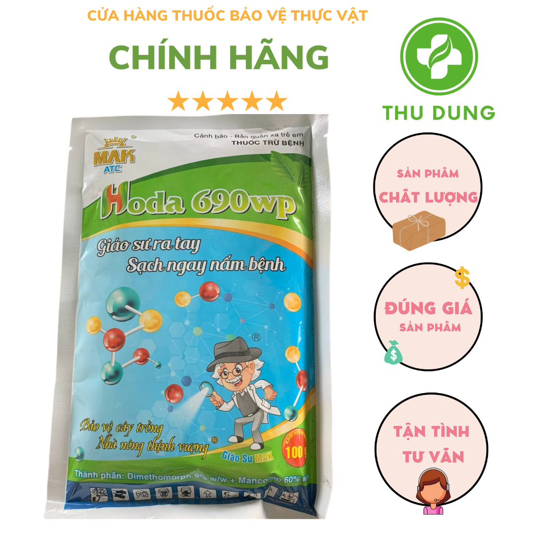 HODA 690WP 100G – ĐẶC TRỊ THÁN THƯ, XÌ MỦ, THỐI QUẢ, CHẾT NHANH, BỆNH GHẺ, THỐI NHŨN GÂY HẠI TRÊN CÂY